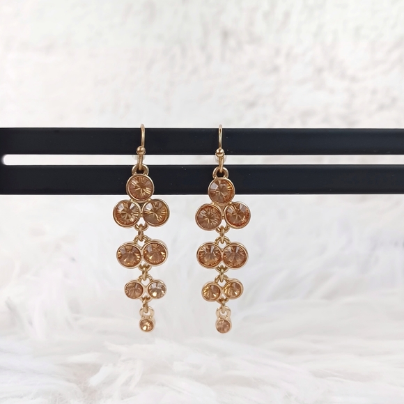 Amber Color Dangle Earrings - Picture 7 of 8